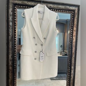 Zara white blazer dress Size L
